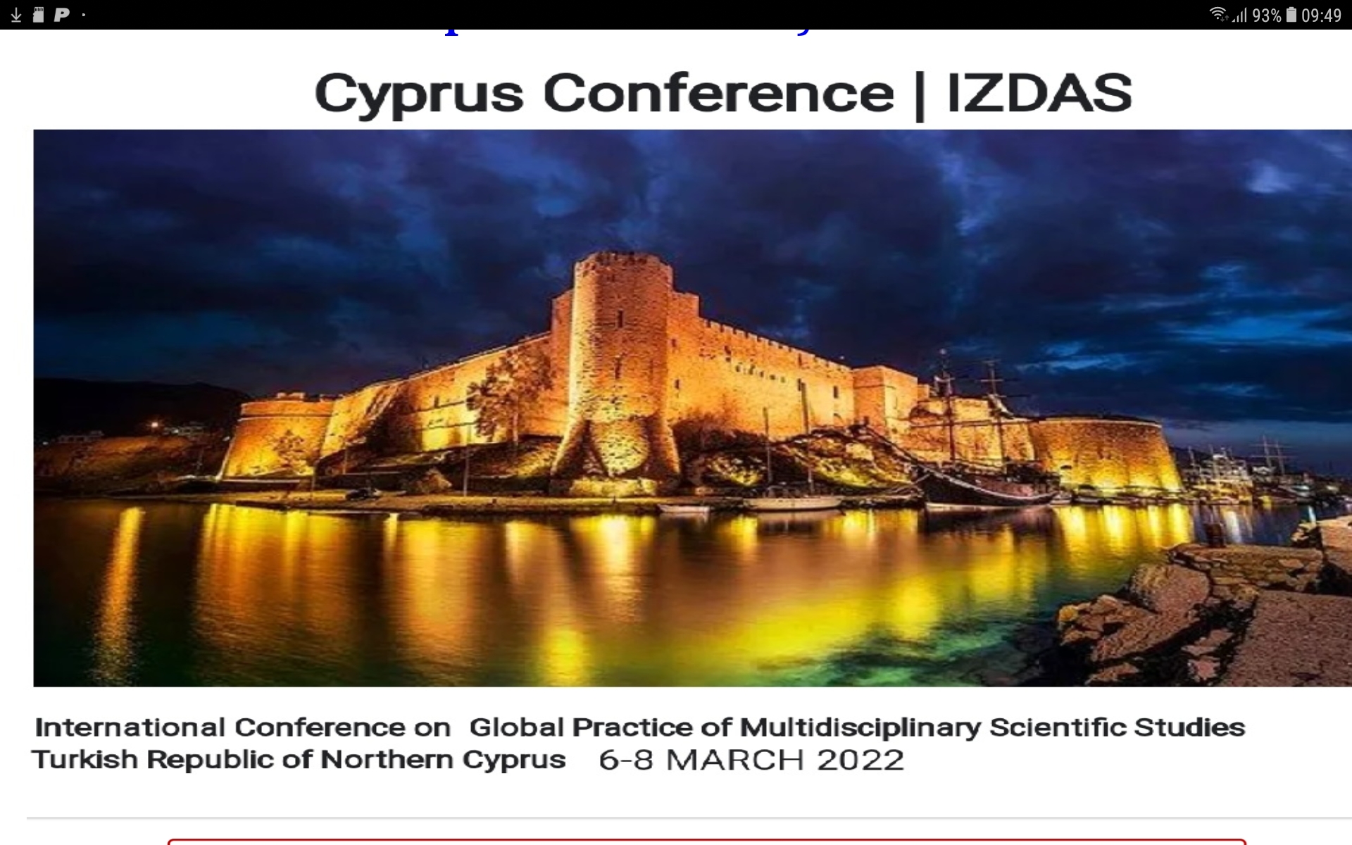 Conferința internațională privind practica globală a studiilor științifice multidisciplinare a avut loc în perioada 6-8 martie 2022/ Republica Turcă Cipru de Nord